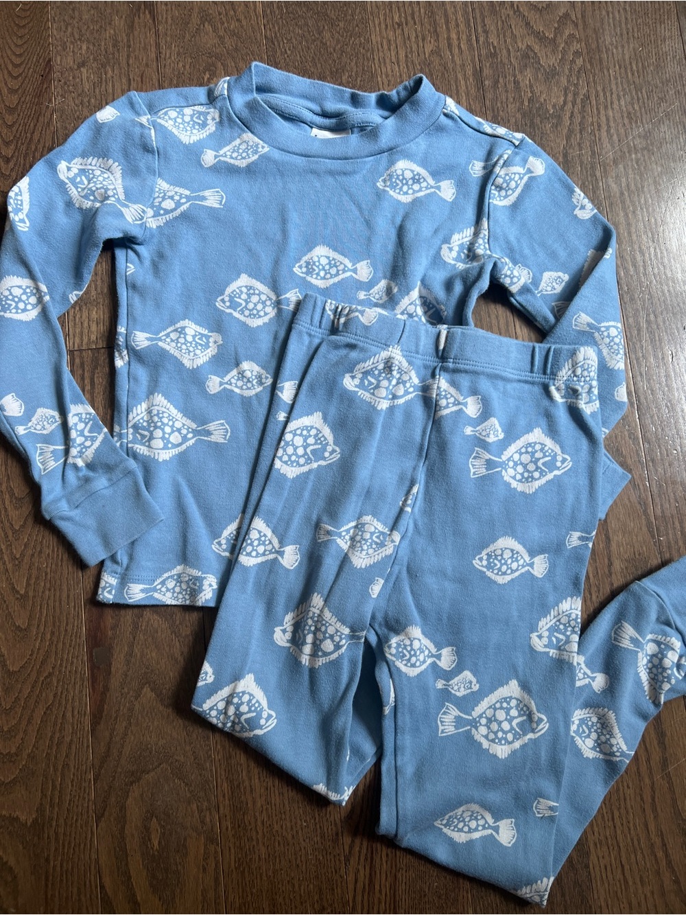 Lewis Cotton Blue Kids Fish Print Pajama Set size 6
